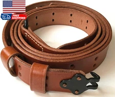 US M1907 Leather Sling WWII M1 Garand Leather Rifle Sling Leather Steel Hardware