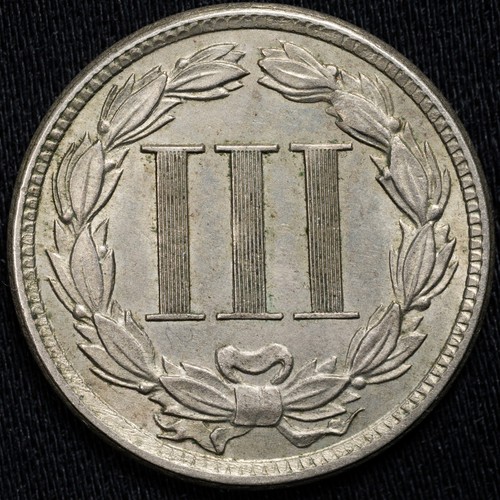 1882 Three Cent Nickel Choice Uncirculated BU++ Original Coin! - Picture 4 of 4