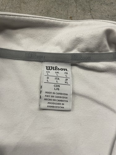 Wilson Athletic-wear Tennis Dri Fit 1/4 Zip White Long Sleeve Sports Shirt Sz L - Picture 5 of 6