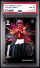 2024 PANINI DONRUSS OPTIC LIGHT IT UP #8 JAYDEN DANIELS ROOKIE RC PSA 8