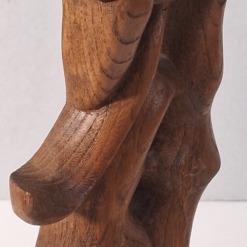 12 Zoll großes handgeschnitztes Volkskunst signiert abstraktes massives Stück Holz - Bild 7 von 24