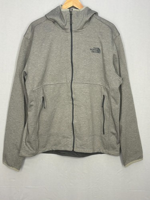 #ad The North Face Full Zip Jacket Mens Gray Logo Hooded Lined Zipper Pockets XL $35.10
