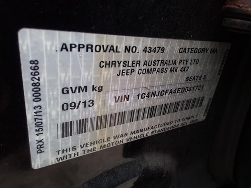 JEEP COMPASS GRILLE MK, BLACK MOULDING, 07/2011-12/2016 - Picture 12 of 12