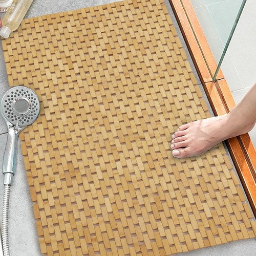 58x32 Extra Large 100% Bamboo Shower Mat for Shower Stall Tub, Non Slip Bath ... - Picture 4 of 7