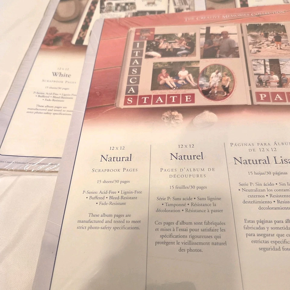 Creative Memories 12x12 Páginas con Bisagras - LOTE de 3 Paquetes de Relleno para Álbumes con Correa NUEVO Foto 4 de 4
