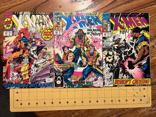 Uncanny X-Men 281 282 283 LOT signed by Whilce Portacio & Art Thibert 1st BISHOP