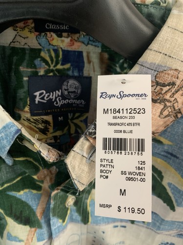 Reyn Spooner men's hawaiian shirt transpacific 40's medium - Picture 3 of 4