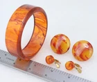 Vintage Simichrome Tested Swirl Bakelite Jewelry Lot Set Bangle Earrings 61 Gram