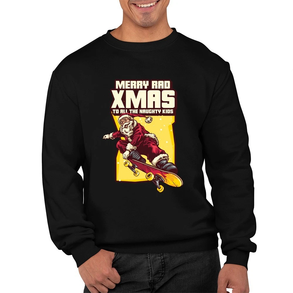 Merry Rad Xmas Skater Jumper Funny Ugly Sweatshirt Unisex Kids Adults