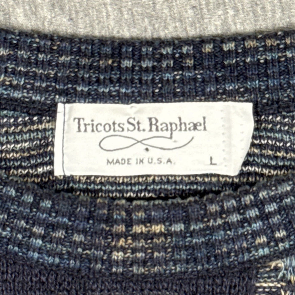 Vintage Tricots St Raphael Wool Sweater Mens Large Geometric 3D Knit Made In USA - Image 3 of 4