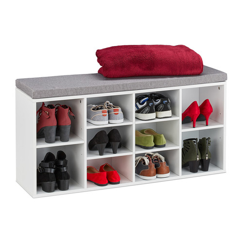 Banco zapatero recibidor estantería para zapatos mueble organizador acolchado - Imagen 1 de 10