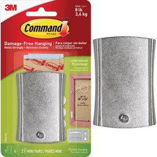 Command Sticky Nail Wire-Backed Hanger, Silver, 1 Hanger, 4 Large Strips, 2 2.89 per strip