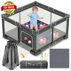 Foldable Playpen for Babies and Toddlers, 50X50 Inches Portable Playpen, Kids Co