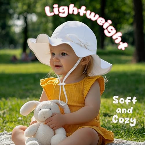 Baby Sun Hat Toddler Girl Beach Hat Adjustable Outdoor Summer 6-24 Months Rose - Picture 3 of 6