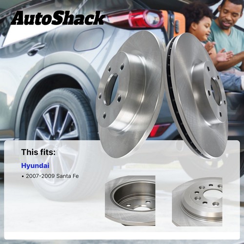 Front Brake Rotors Pair for 2006-2009 2013-2016 Hyundai Santa Fe 2.7L 3.3L - Picture 2 of 7
