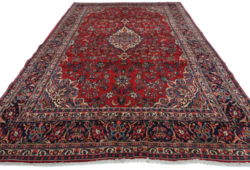Handmade Vintage Large Oriental Rug 6'10X10'6 ft Floral Carpet Bedroom Decor - Picture 2 of 11