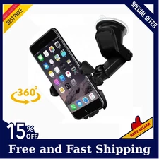 USA 360° Universal Mount Holder Car Stand Windshield For Mobile Cell Phone GPS