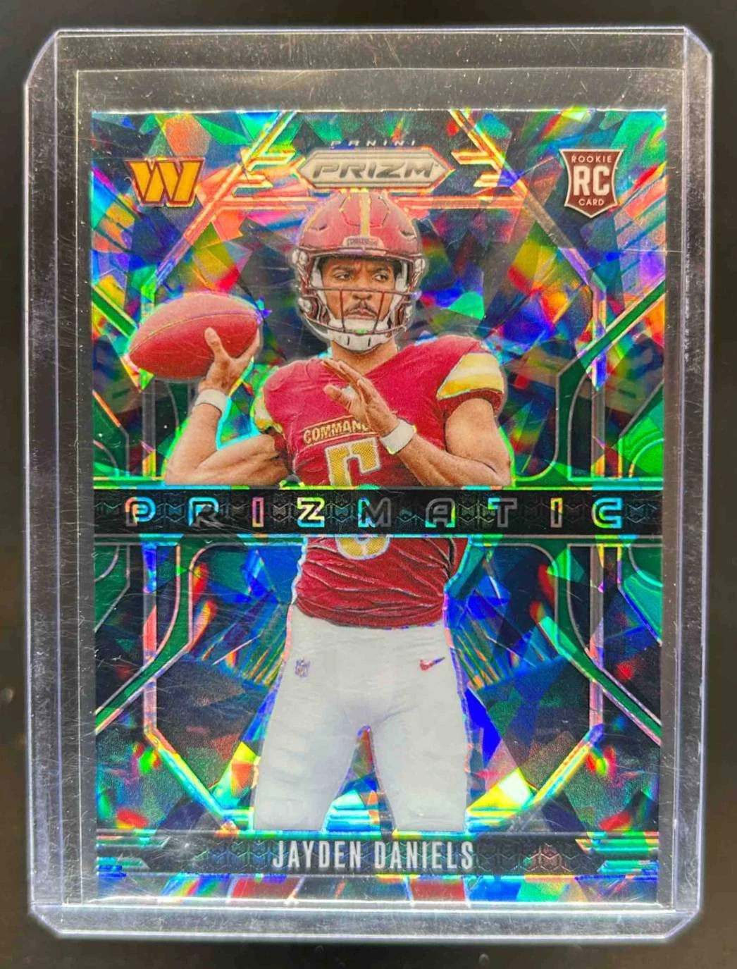 2024 Panini Prizm Jayden Daniels Prizmatic RC Green Ice Rookie #3 Commanders