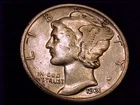 1931-S  Mercury Dime,  Very Fine Grade