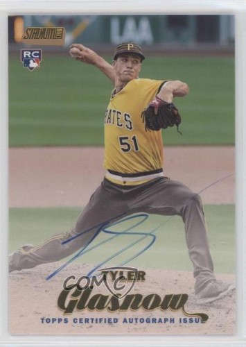 2017 Topps Stadium Club Auto Gold 3/50 Tyler Glasnow #SCA-TG Rookie RC - Picture 1 of 3