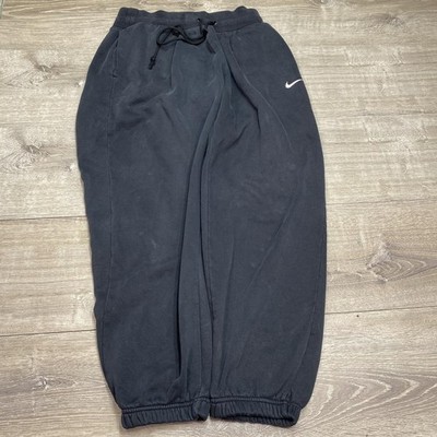 Nike Sweatpants Mens Medium Black Fleece Pants Elastic Waist Cuffed Pockets