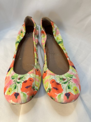 Lucky Brand Bright Floral Ballet Flats Spring Summer Classy Womens Size 7.5