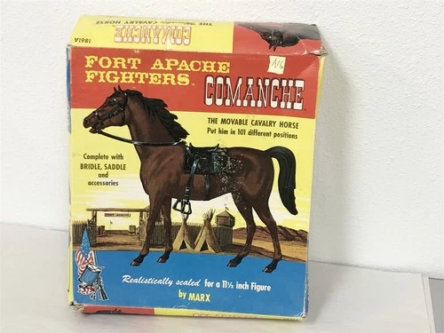 1960s MARX JOHNNY WEST BROWN COMANCHE HORSE WITH ACCESSORIES IN BOX LOT #16
