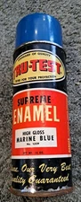 Vintage Tru-Test Supreme Enamel Spray Paint Can High Gloss Marine Blue