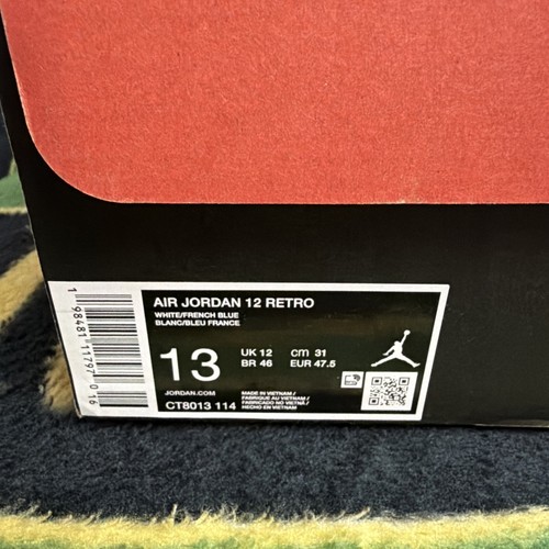 Nike Air Jordan Retro 12 Azul Francés 2025 Blanco CT8013-114 Hombre Talla 13 - Imagen 9 de 9