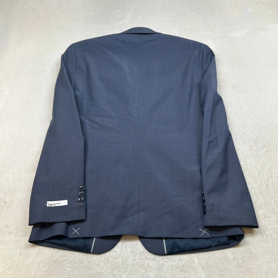 Bar III Traje Chaqueta Calce Ajustado Para Hombres 40S 40 Azul Sólido Elástico $425 NUEVO Foto 3 de 4