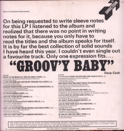 Various Artists Groov'y Baby LP vinyl UK Direction 1968 863452 - Picture 2 of 3
