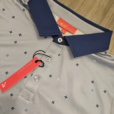 Redvanly Men’s XL Golf Polo Shirt Savile Baby Lavender Geometric Print Athletic