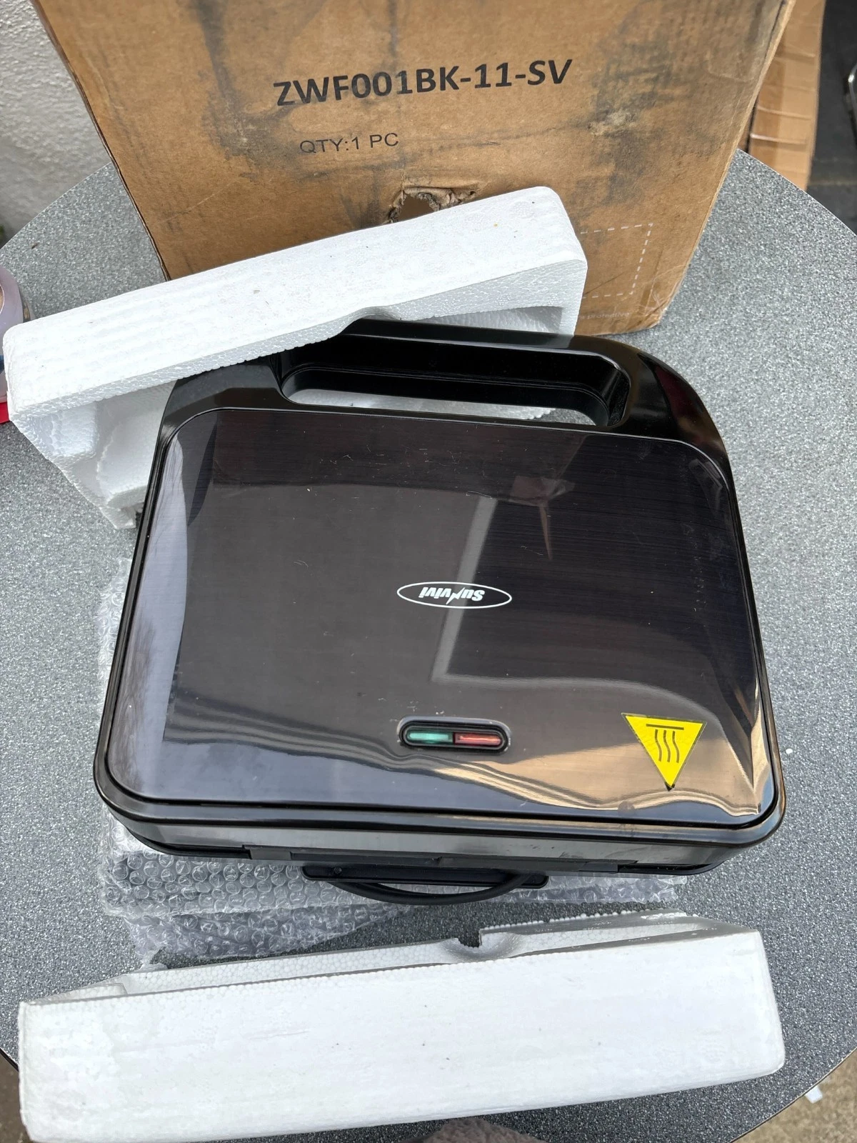 Sunvivi 3-in-1 Sandwich Maker Panini Press & Waffle Iron w/ Removable Plates