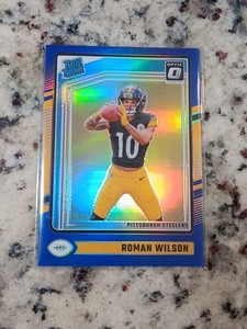 2024 Donruss Optic Roman Wilson Blue Prizm /199 Rated Rookie Steelers #285