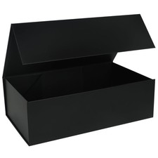 Black Gift Box with Magnetic Lids 13.8x8.3x4.4 in, Large Proposal Boxes Storage