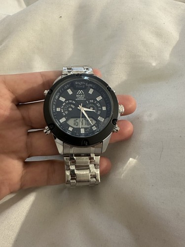 Mabz London Analog Digital Silber Armband Schwarzes Zifferblatt Herrenuhr | Günstige Uhr - Bild 6 von 11