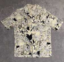 Vintage Island Fever Hawaiian Aloha Button Up Rayon Shirt Large Korea