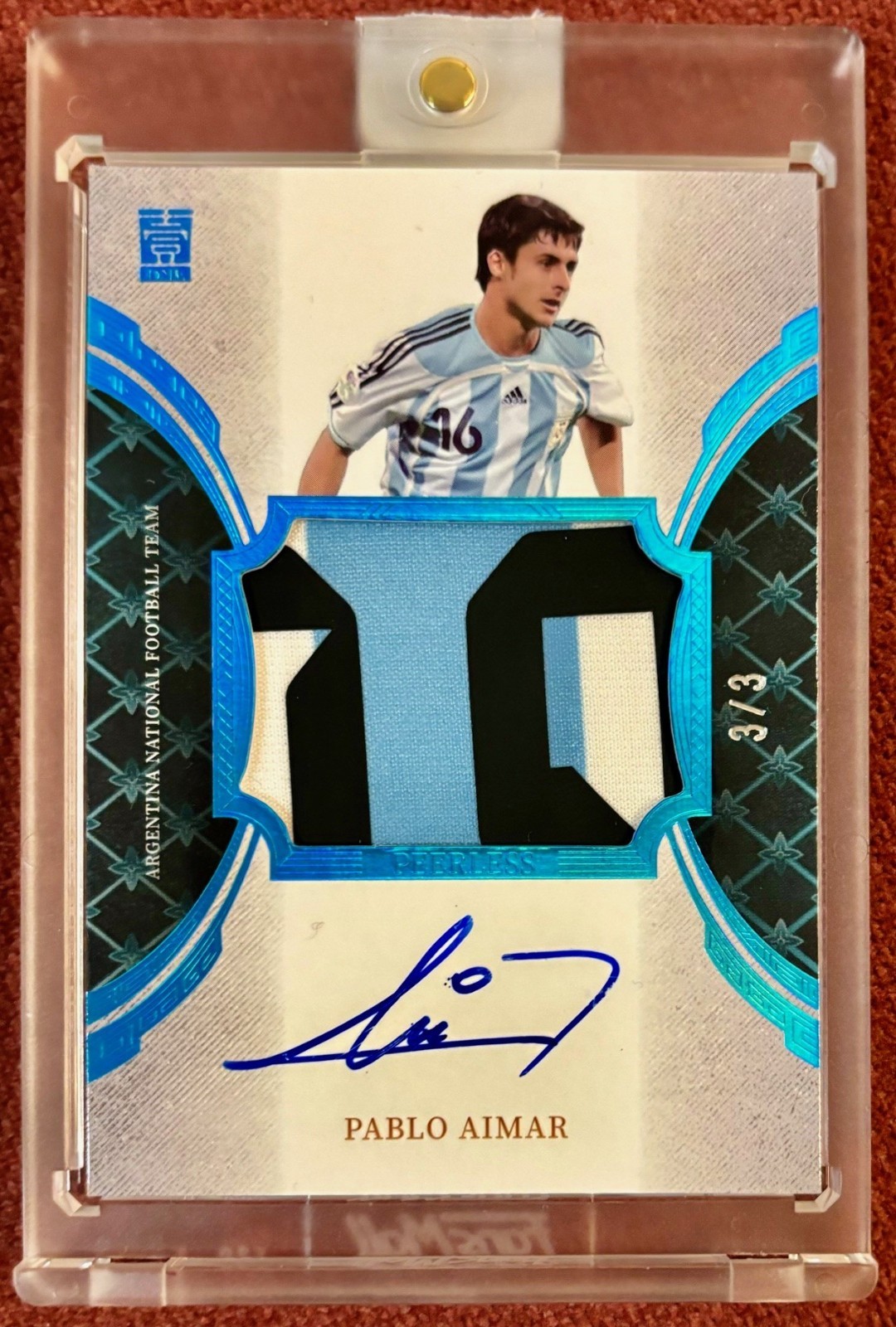 Fansmall Argentina 2022 Pablo Aimar en tarjeta parche automático azul/3