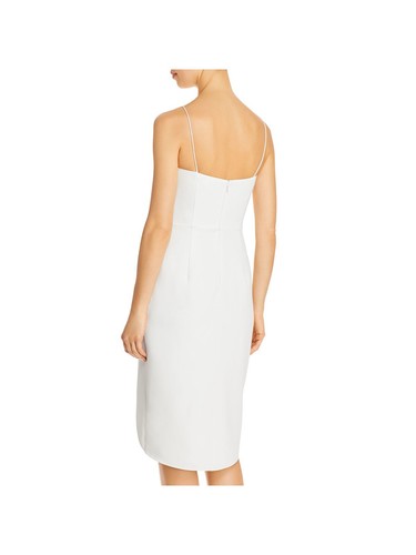 AIDAN AIDAN MATTOX Womens White Cascading Bow Hem Lined Dress 0 - Picture 8 of 9