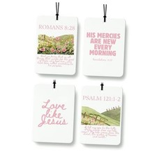 Cute Pink Christian Cologne Car Air Freshener 4 Pcs, Preppy Floral BIBLE-2
