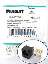 GENUINE Panduit CJ688TGBL Cat6 Mini-Com Jack Module, Black ~STSI