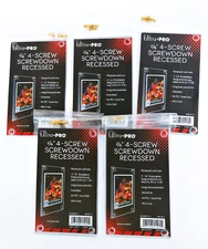 Ultra Pro 1/4" 4-Screw Screwdown Recessed Trading Clear Card Holders - 5 PACK