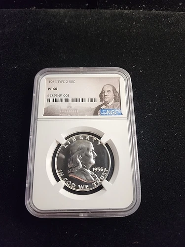 1956 Type 2 Proof Franklin Label Half Dollar 50C NGC PF68
