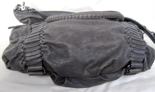 Cartera grande de cuero Botkier azul polvoriento Leo Hobo doble asas correa para el hombro - Imagen 10 de 14