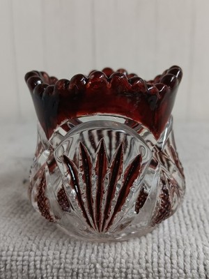 EAPG Heisey PINEAPPLE & FAN Toothpick Holder Decorated