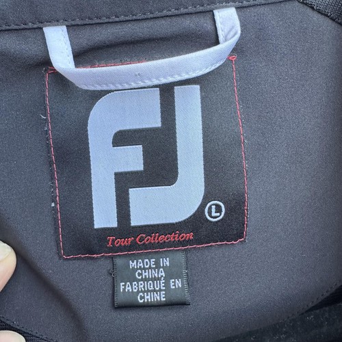 FootJoy DryJoys Tour Golf Pullover Mens Large Short Sleeve Half Zip Rain Black - Picture 10 of 10