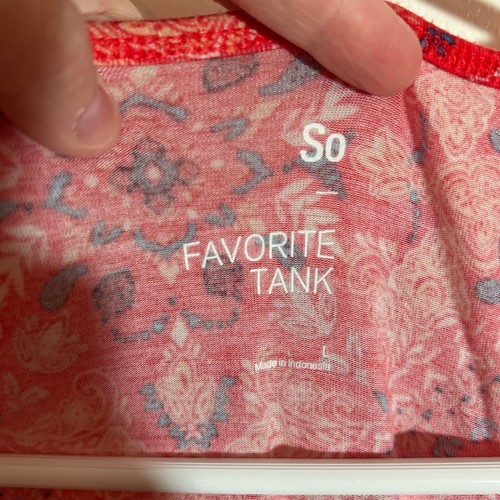 Canotta So Favorites rossa stampa bandana senza maniche casual donna taglia L - Foto 2 di 2