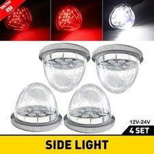 4pcs Red White Watermelon Led Light Wchrome Ring Leds Marker And Turn Signal