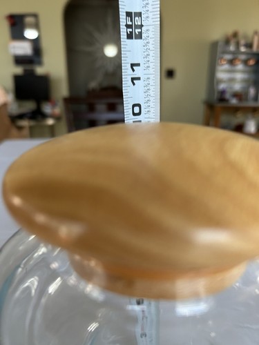 Baker Hart & Stuart Blown Glass Wine Decanter Pitcher Ice Insert Teak Lid MCM - Picture 10 of 11