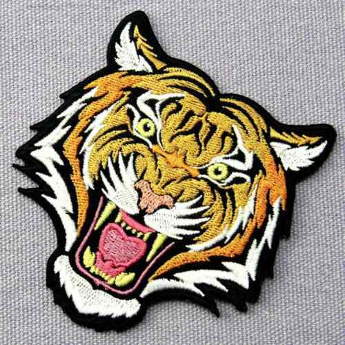 Iron on sew on patches transfers Embroidered appliques tiger animal badges biker - Picture 4 of 5